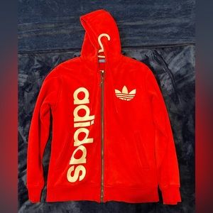 Adidas zip up sweater Red. Small